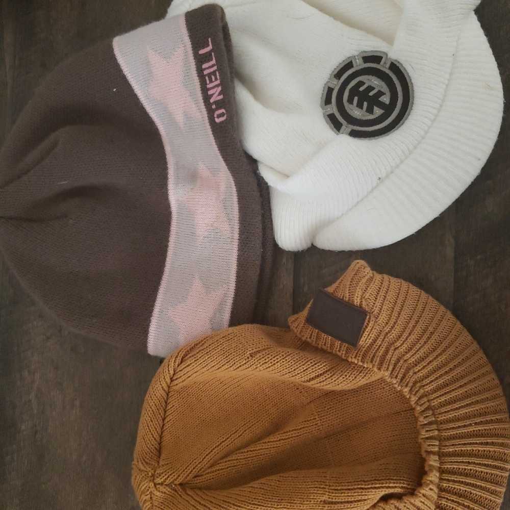 3 kids hats.